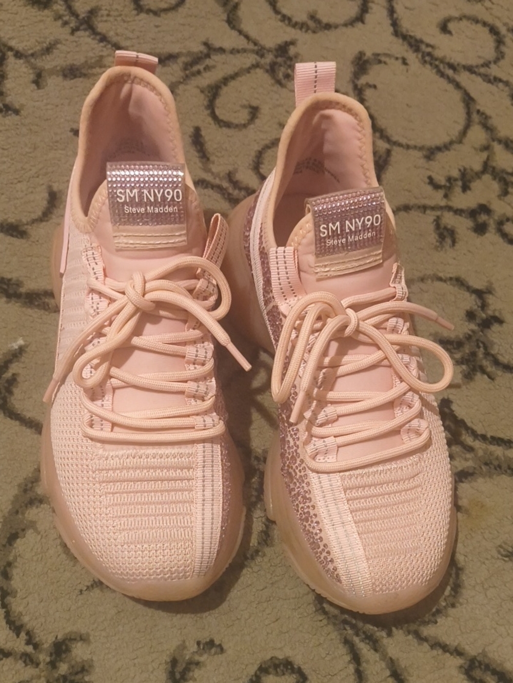 Steve Madden Blush Pink Knit Platform Sneakers
